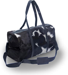 100% Original Leather ToteBag For Women – Genuine Animal Leather Tote Bag – Black White Animal Accent Design – 10 x 18 Inches Large Bag