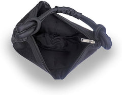 Mini Black Leather Bag For Women – Aesthetic Hair On Leather Bag For Women – Brown and White Animal Accent Design – 18 x 10 Inches Hand Bag